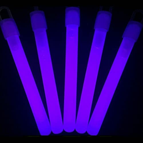 6 Inch Slim Purple Glow Sticks With Lanyards - Pack of 12
