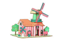 Natural Wood 3D Puzzle Tulips Ranch Craft Building Set