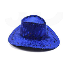 Stylish Blue Sequin Cowboy Hat