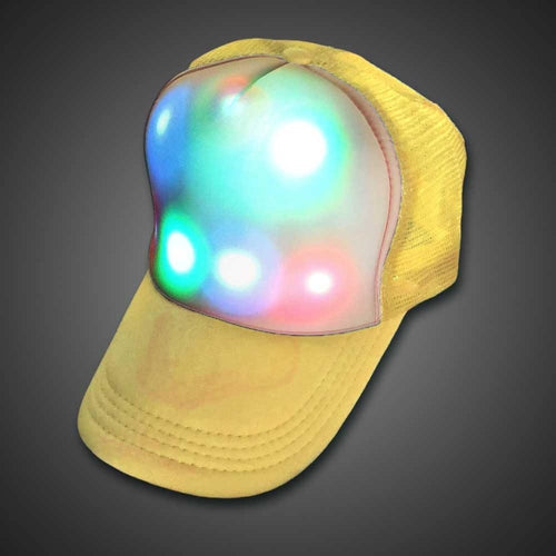 LED Light Up Yellow Cap Trucker Baseball Hat