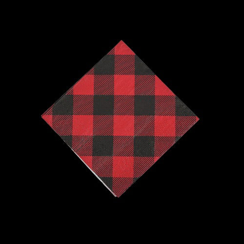 5" Buffalo Plaid Beverage Napkins - Pack of 16