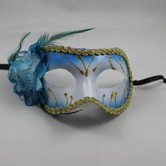 Aqua Venetian Flower Face Mask