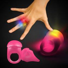 LED Flashing Pink Jelly Rings
