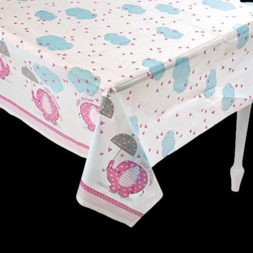 Umbrellaphants Pink Plastic Tablecloth
