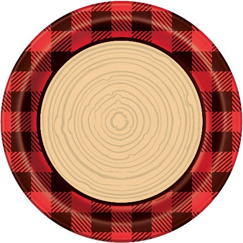 Lumberjack Wood Grain Party Dinner Plates