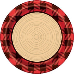 Lumberjack Wood Grain Party Dinner Plates