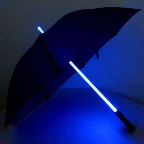 LED Light Up Umbrella With Glowing Blue Stem