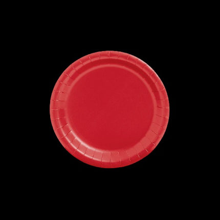 Red Round Paper Dessert Plates