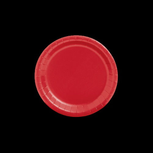 Red Round Paper Dessert Plates