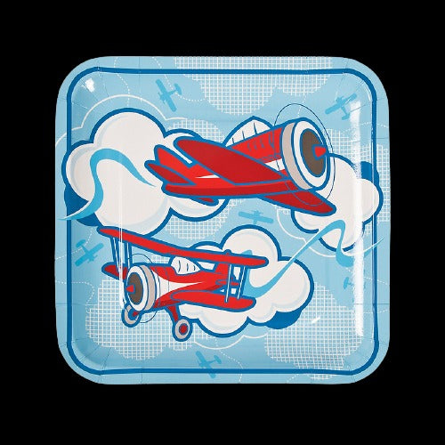 Up & Away Square Paper Dinner Plates
