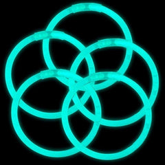 8 Inch Premium Glow Stick Bracelets Aqua