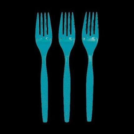 Turquoise Color Plastic Forks