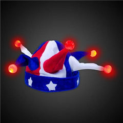 LED Light Up USA Jester Hat