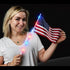 Multi Color LED Light Up 18 Inch Wand With American Flag