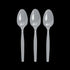 Metallic Silver Color Plastic Spoons