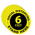 Social Distancing Floor Tile Decals Social Distancing Signage-6 Ft. Yellow Circle-Pack of 10