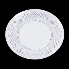 Premium Round Plastic Serving Tray with Diamond Cut Edging