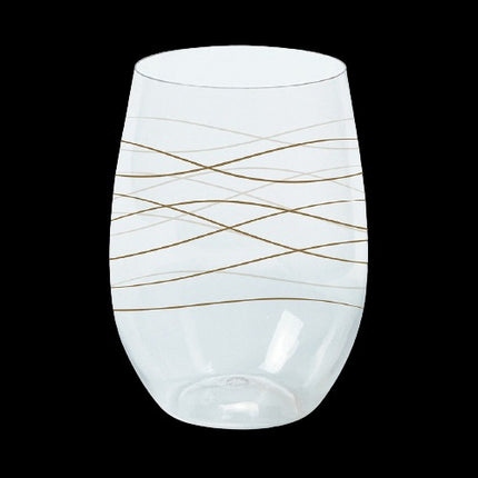 8 Oz Wavy Stemless Plastic Wine Glasses