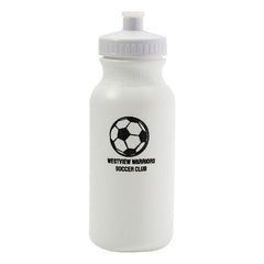 Personalized White Soccer Water Bottles