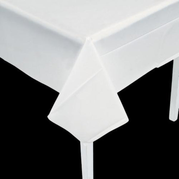 White Rectangle Plastic Tablecloth