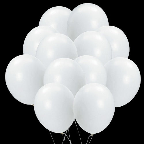 11 Latex Balloons - White