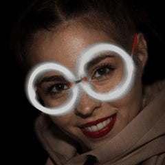 White Round Glow Eyeglasses