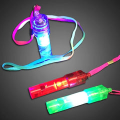 LED Flashing Toy Roll Whistle Necklace - Assorted Colors