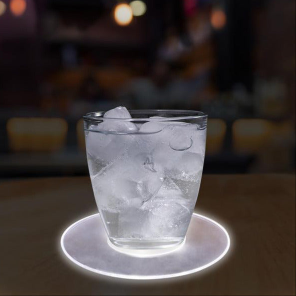 White LED 5" Drink Coaster