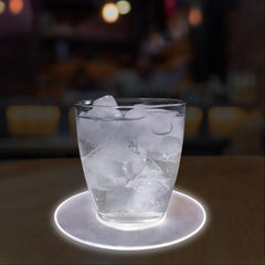 White LED 5" Drink Coaster