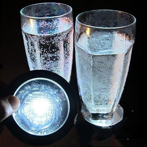 White LED Light Up Drink Coasters - Switch Activated