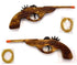 Wood Antique Looking Long Barrel Pistol Elastic Shooter Gun