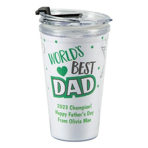 Personalized Color Your Own Fathers Day Plastic Travel Mug
