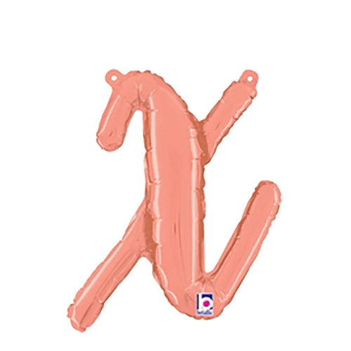14  Script Letter "X" Rose Gold (Air-Fill Only)
