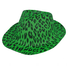 Green Animal Print Camouflage Fedora Hat