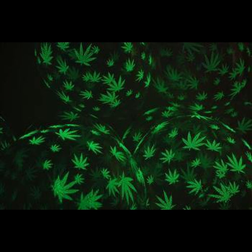 Glow in the Dark Clear Latex Weed Marijuana Pot Leaf Balloons