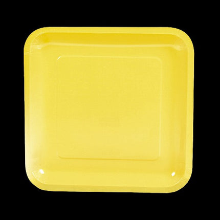 Yellow Square Paper Dinner Plates