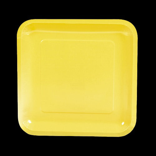 Yellow Square Paper Dinner Plates