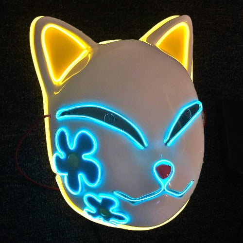 EL Anime Cat Mask Yellow and Aqua