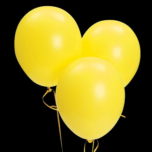 11 Latex Balloons - Yellow