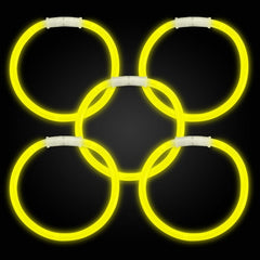 8 Inch Premium Yellow Glow Stick Bracelets