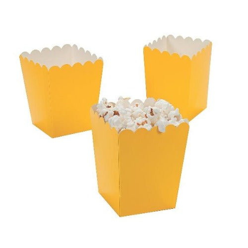 Yellow Mini Popcorn Boxes - 24 Per Pack