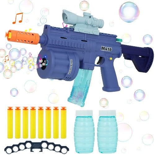 Music & Light Bubble Gun with Foam Dart Blaster