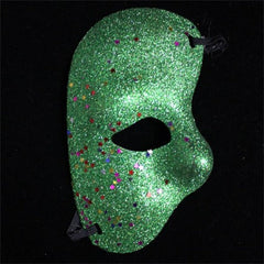 Green Half Face Glitter Mask - Pack of 2 Sparkly Masks