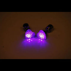 LED Light Up Purple Heart Stud Earrings
