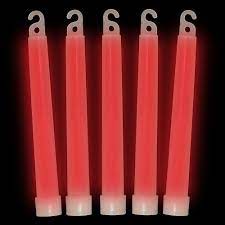 6 Inch Premium Red Glow Sticks - Pack of 12