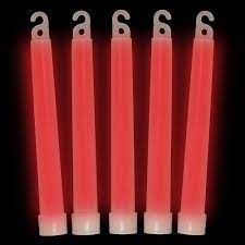 6 Inch Premium Red Glow Sticks - Pack of 12