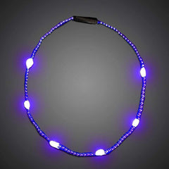 LED Light Up Purple Mardi Gras Bead Necklace